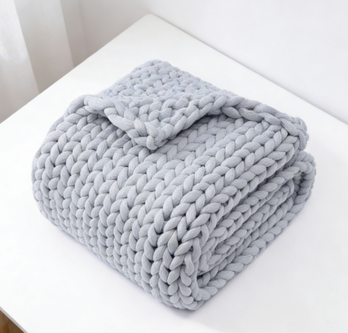 Atlantis Blue Hand Knitted Chunky Blanket (Pack of 5)